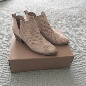Dolce Vita Sonya Perforated Booties in Sand Nubuck